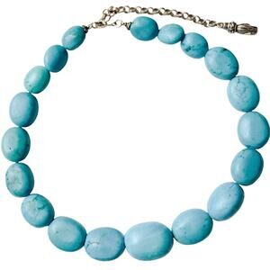 Vintage Turquoise (Reconstituted) Necklace, Southwestern Beaded Adjustable 1990s